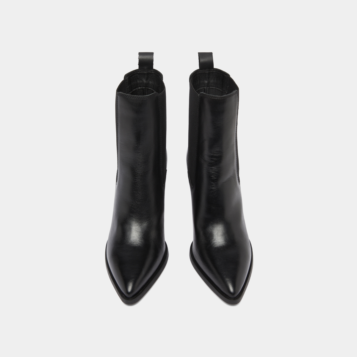 Bottines à talons et élastiques in black leather | PEPITA