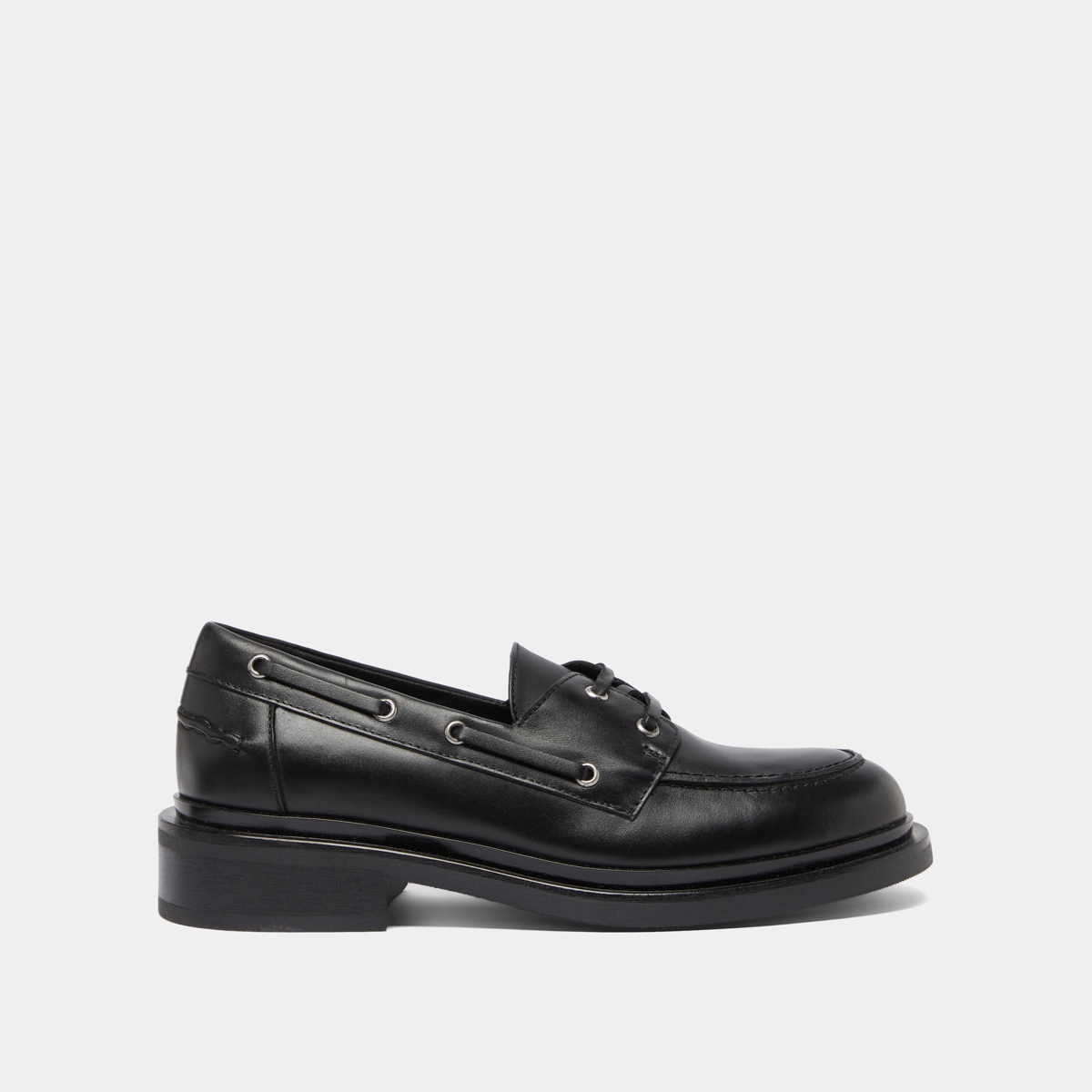 Derbies &agrave; lacets &eacute;pais in black leather | PAOLO