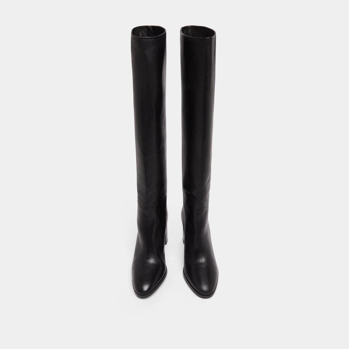 Bottes hautes à bouts arrondis in black leather | VENTURA