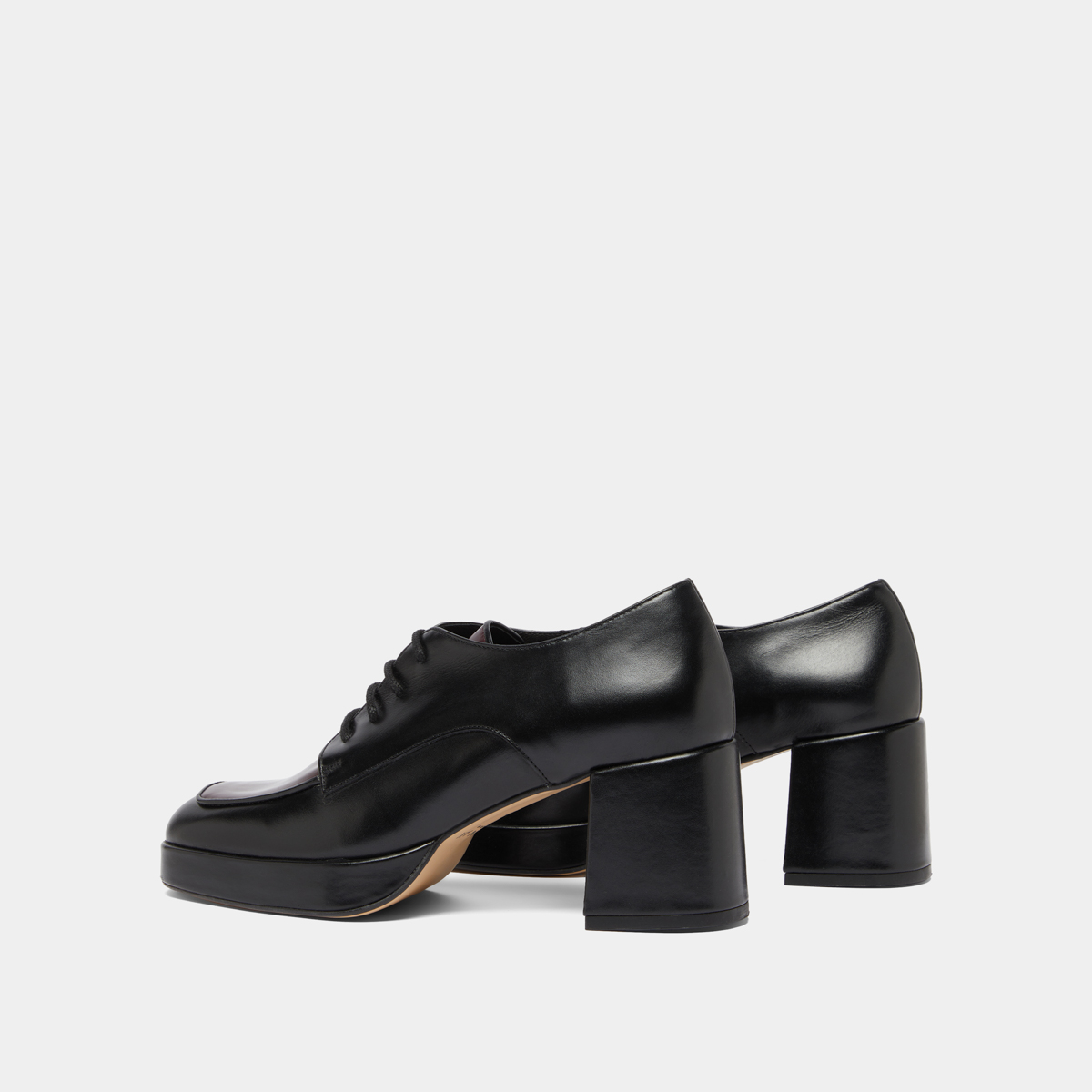 Derbies à talons in black and burgundy leather | VIVALDI