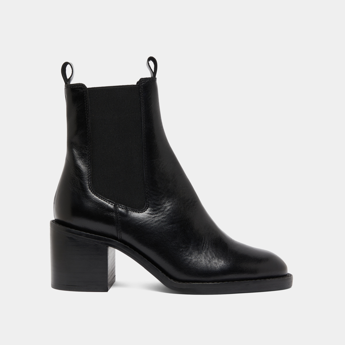 Bottines à talons et élastiques in black leather | BERTILLE