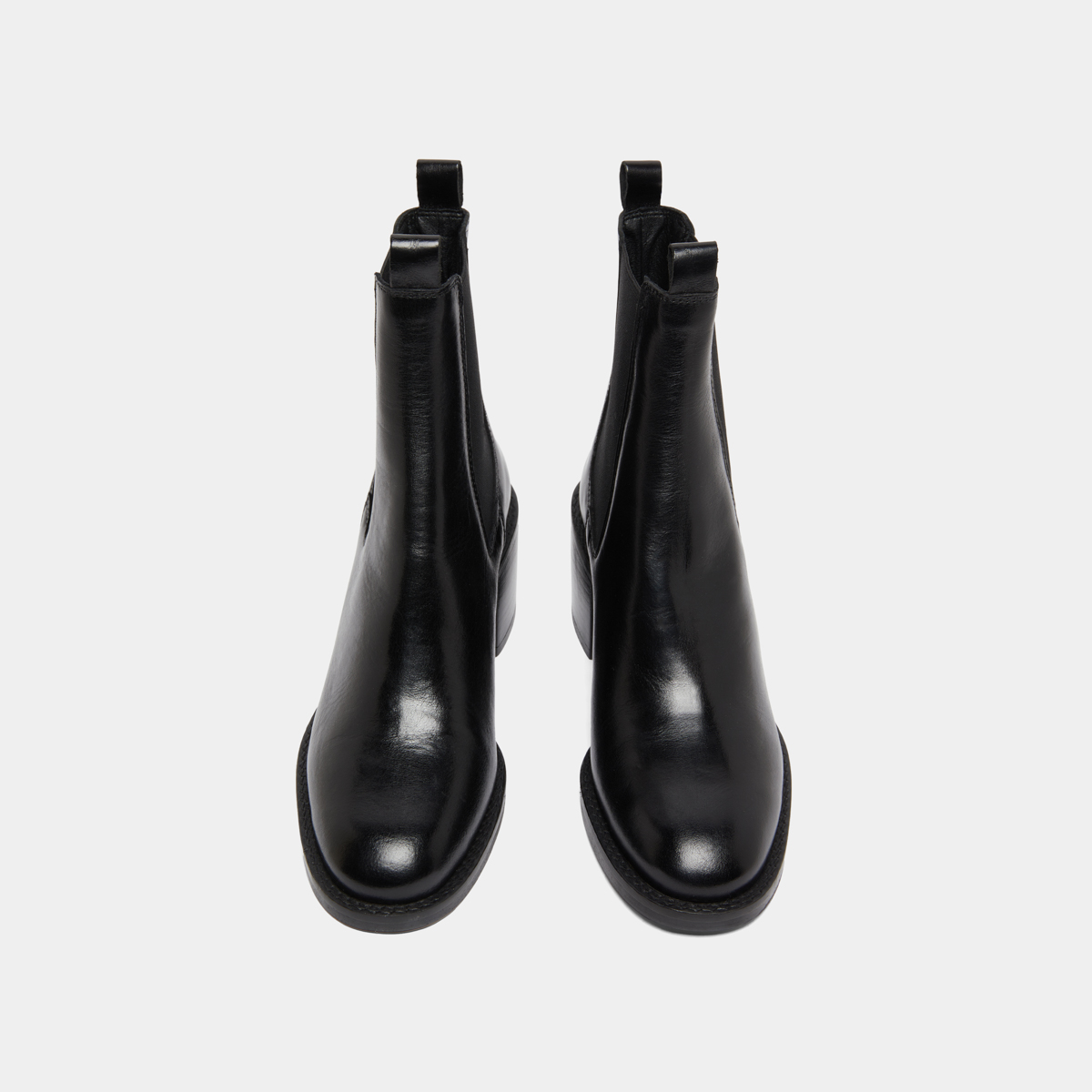 Bottines à talons et élastiques in black leather | BERTILLE