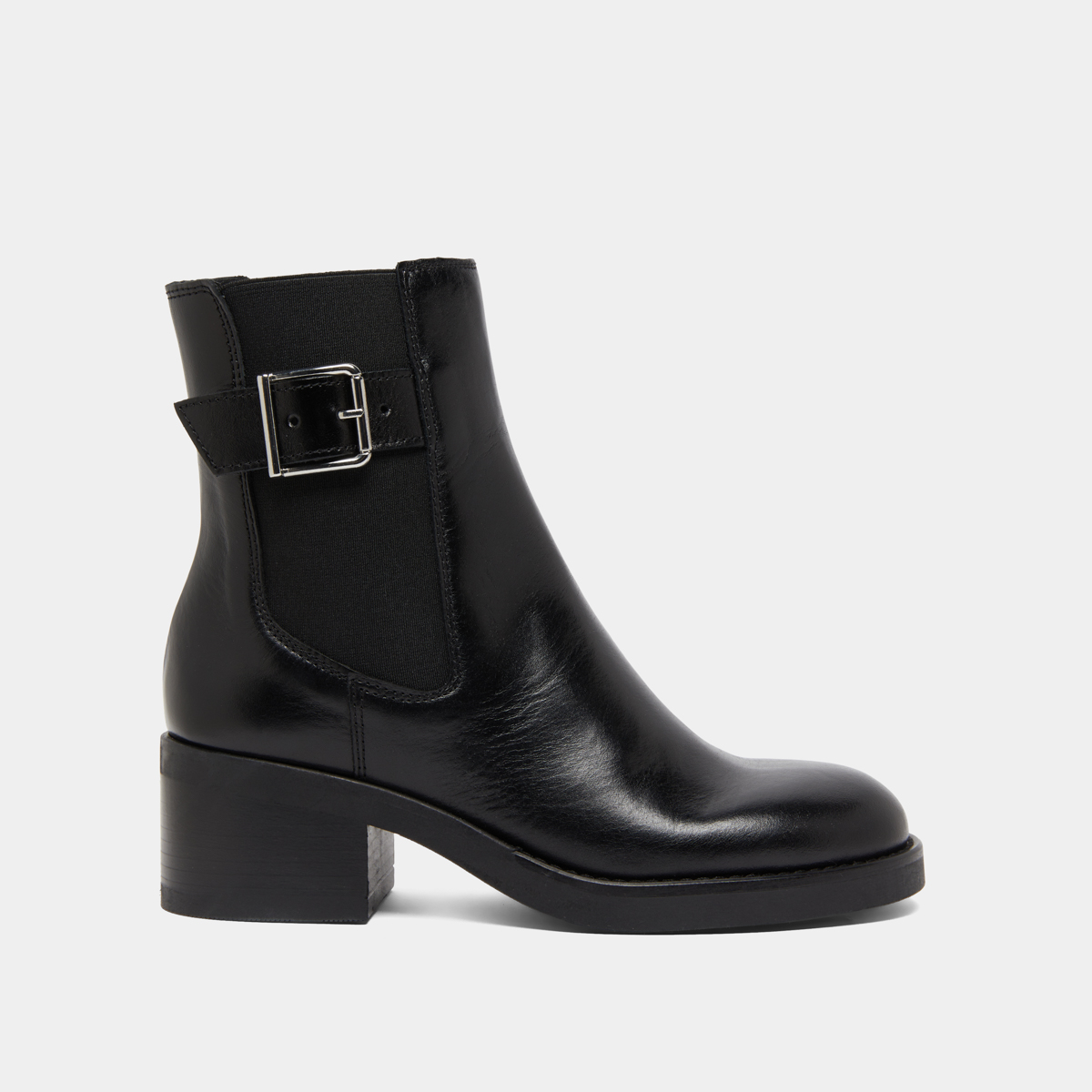 Boots &agrave; &eacute;lastiques et boucles ajustables... in black leather | BOULOU