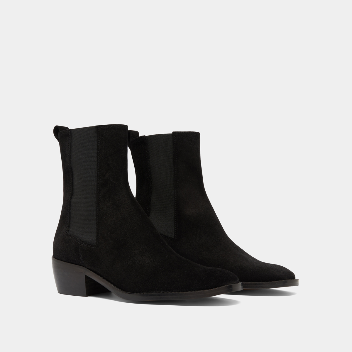 Boots à élastiques in black suede | MAEVA