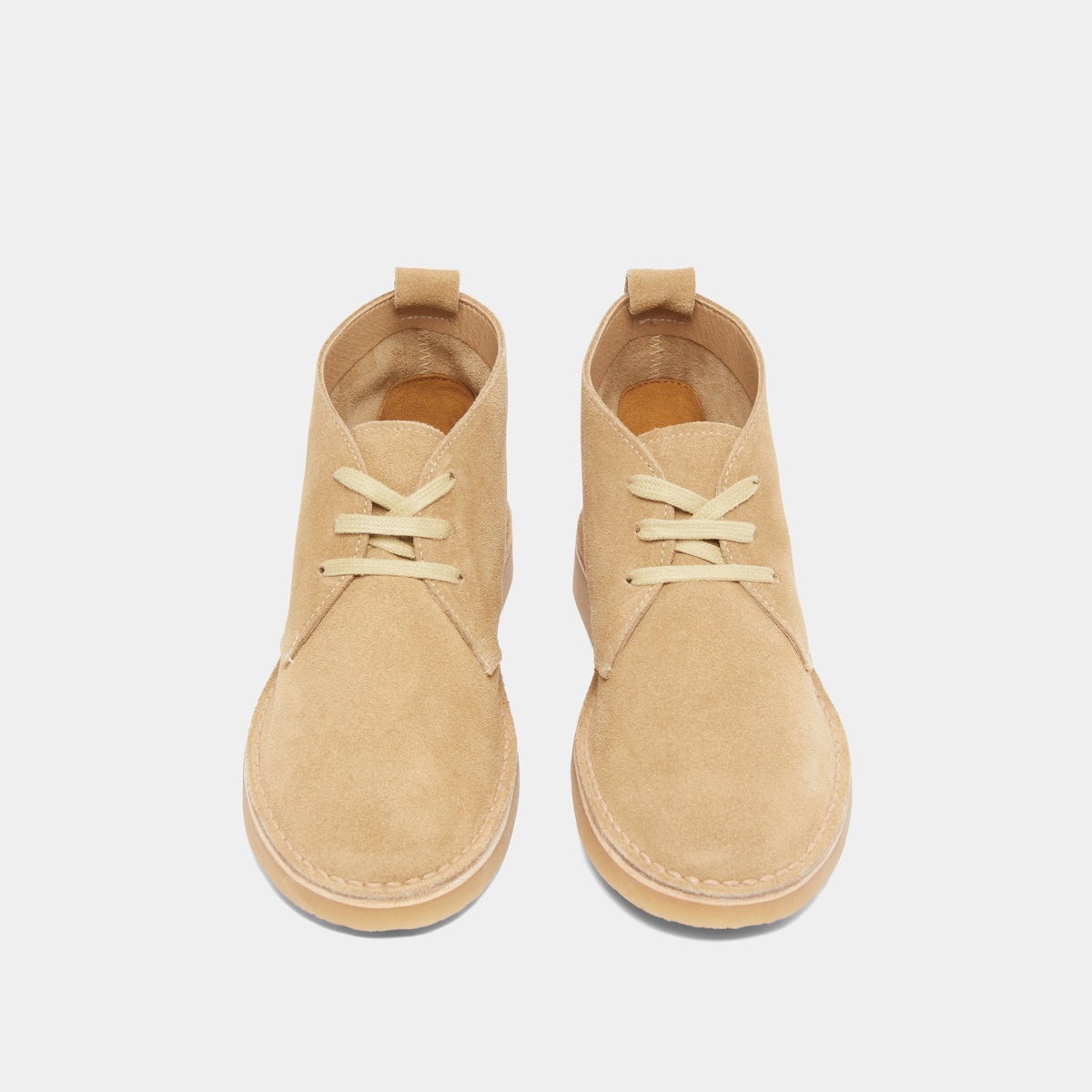 Boots basses à lacets in beige suede | MAXIME
