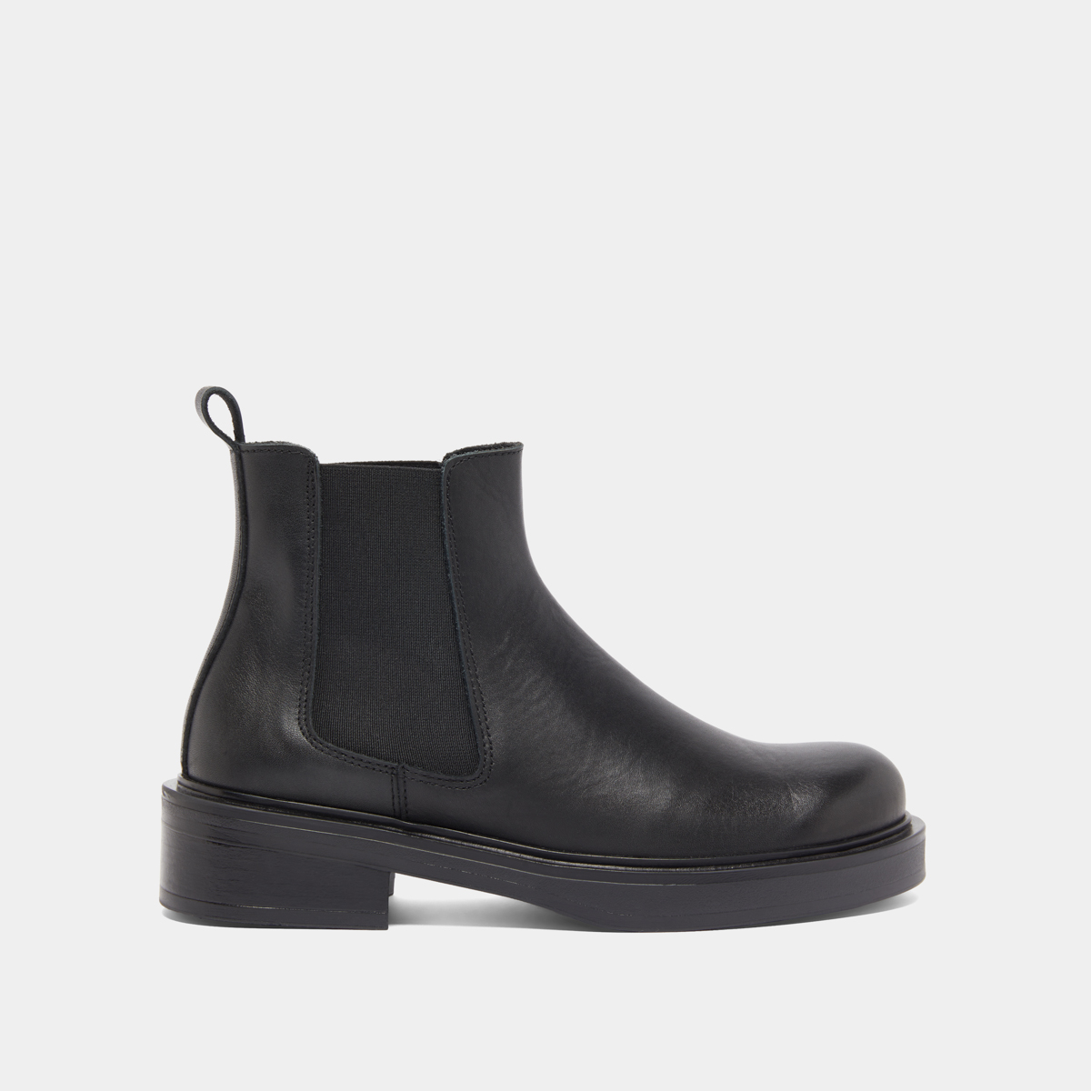 Boots à élastiques in black leather | MELANIE
