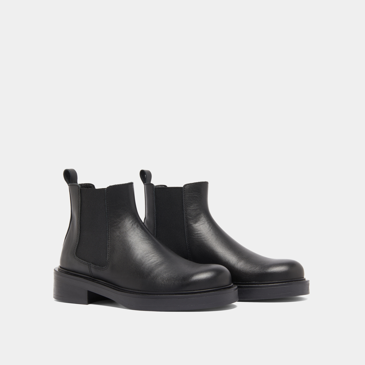 Boots à élastiques in black leather | MELANIE