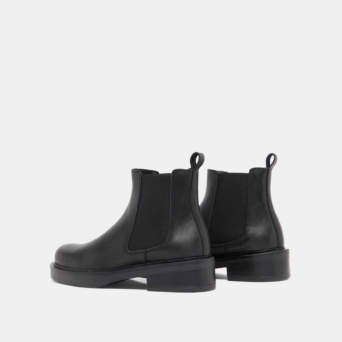 Boots à élastiques in black leather | MELANIE