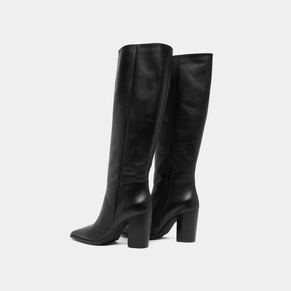 Bottes à bouts pointus in black leather | PLUME