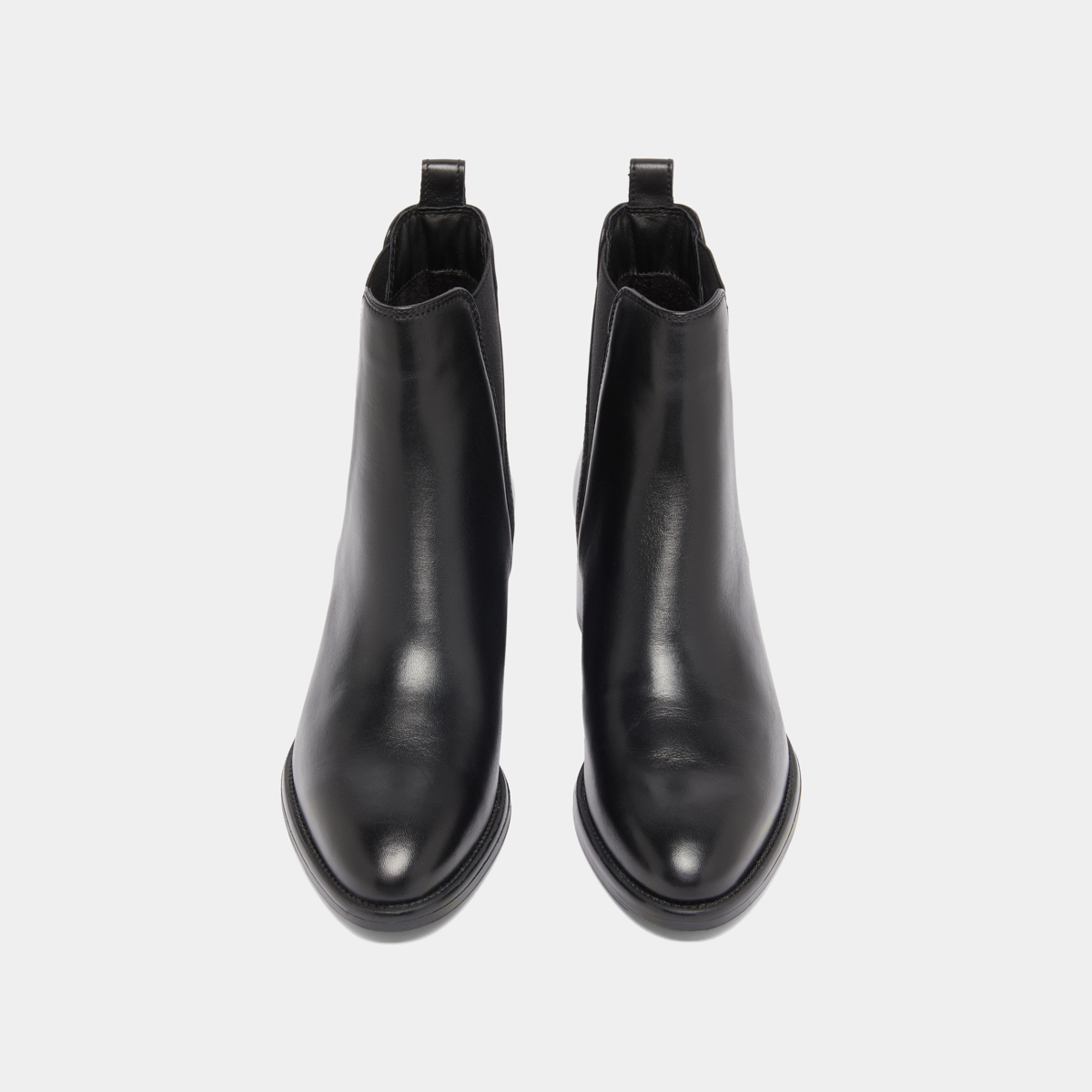 Bottines à élastiques triangulaires in black leather | CHILO