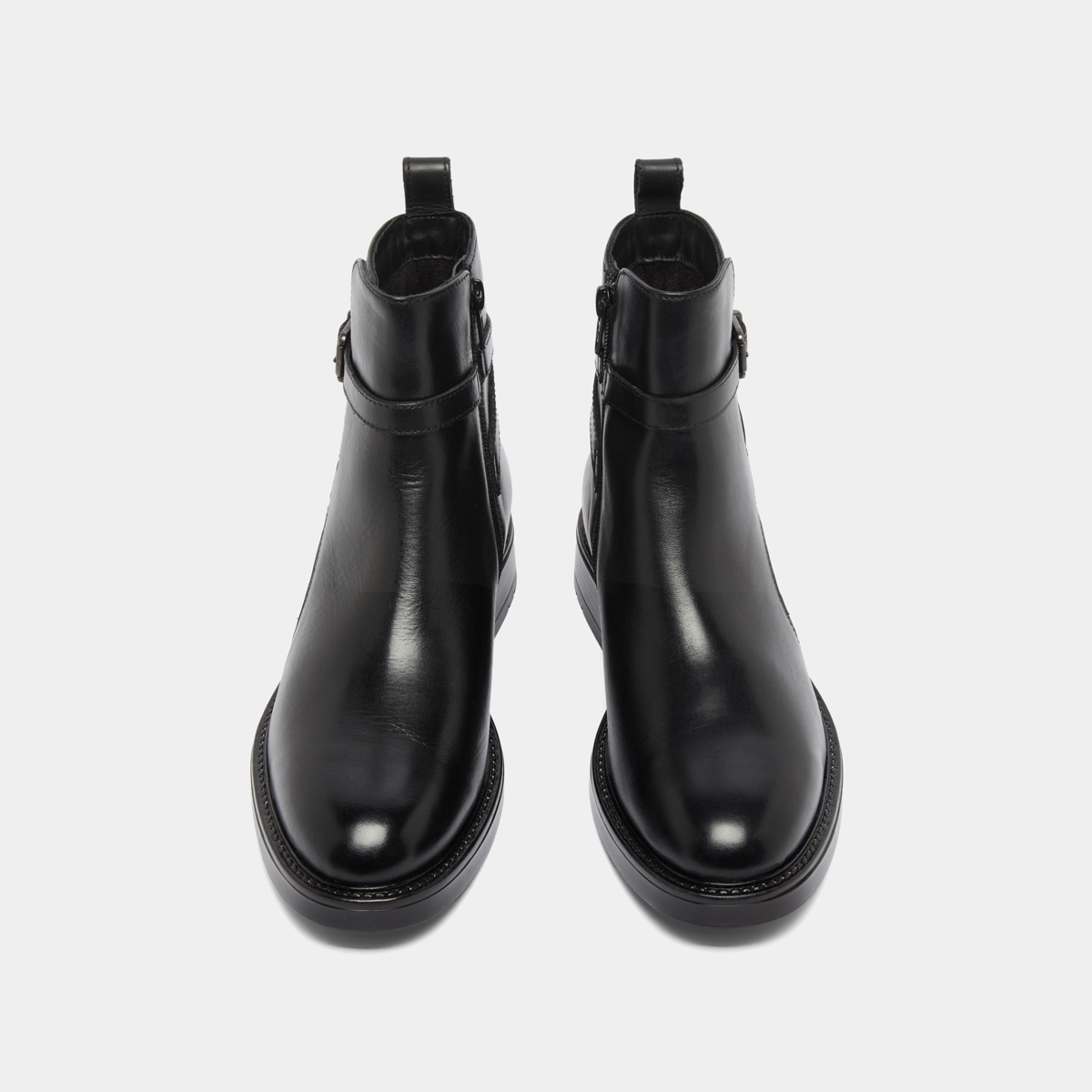 Boots à boucles in black leather | CLEA