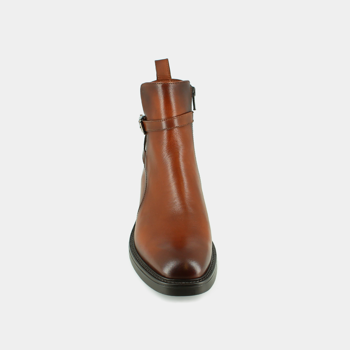 Boots à boucles in cognac patinated leather | CLEA