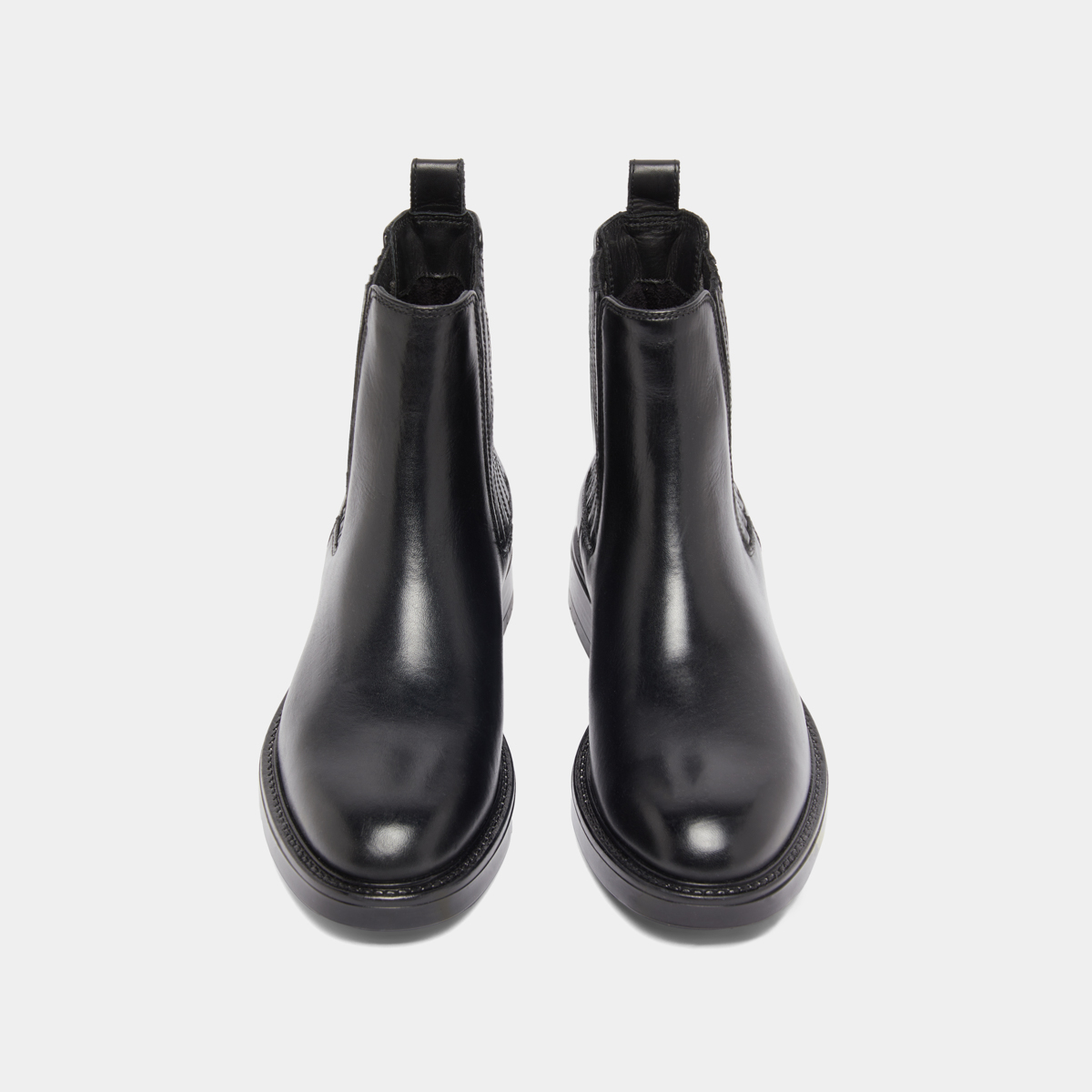 Boots à fronces in black leather | CLEANDRE