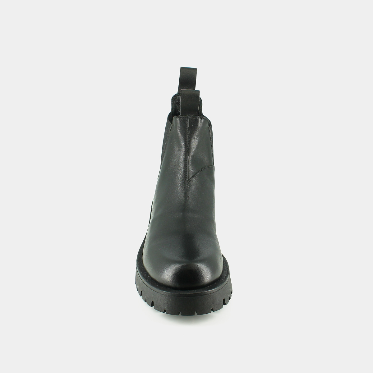 Boots à semelles crantées in black leather | ROCHE