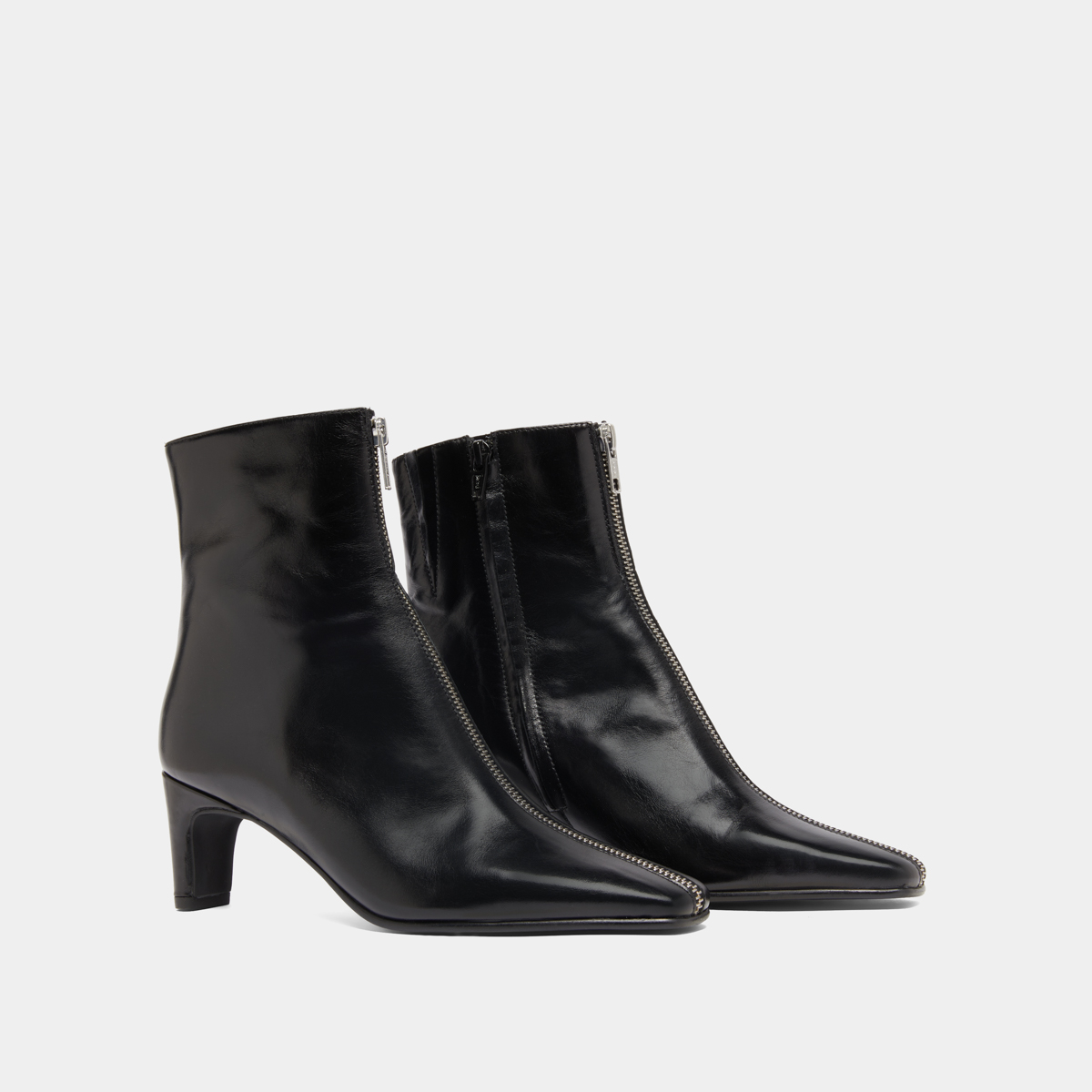 Bottines à talons et fermetures éclairs ... in black leather | DANZA
