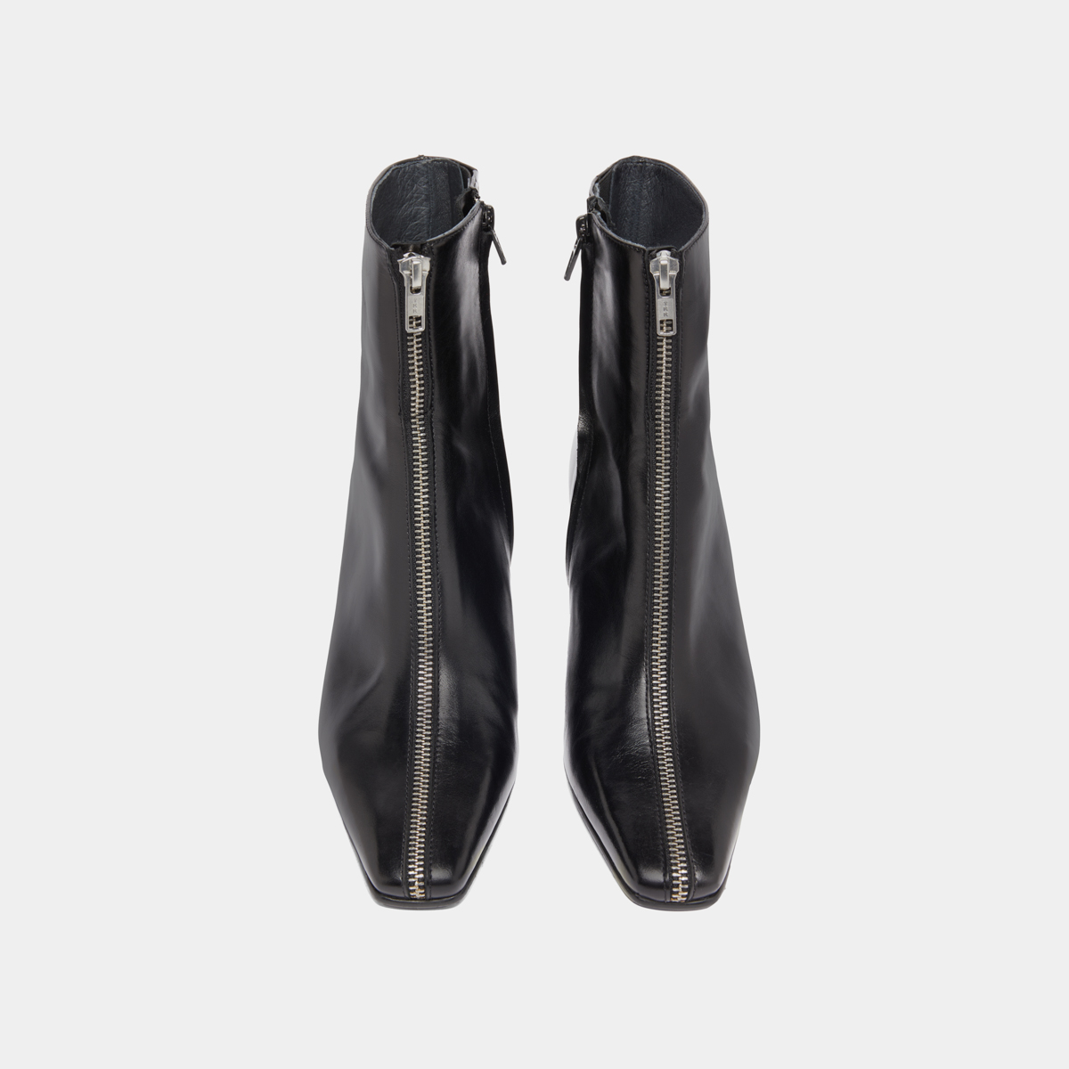 Bottines à talons et fermetures éclairs ... in black leather | DANZA