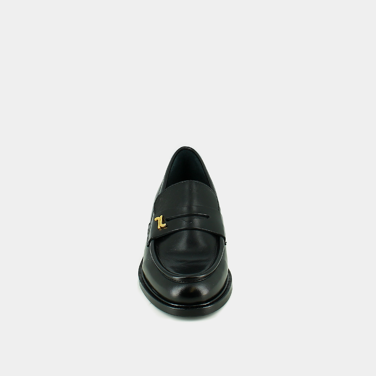 Round-toed loafers in black leather | DUEDI