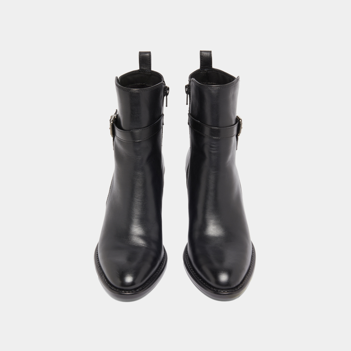 Bottines à talons et boucles in black leather | CAJOU