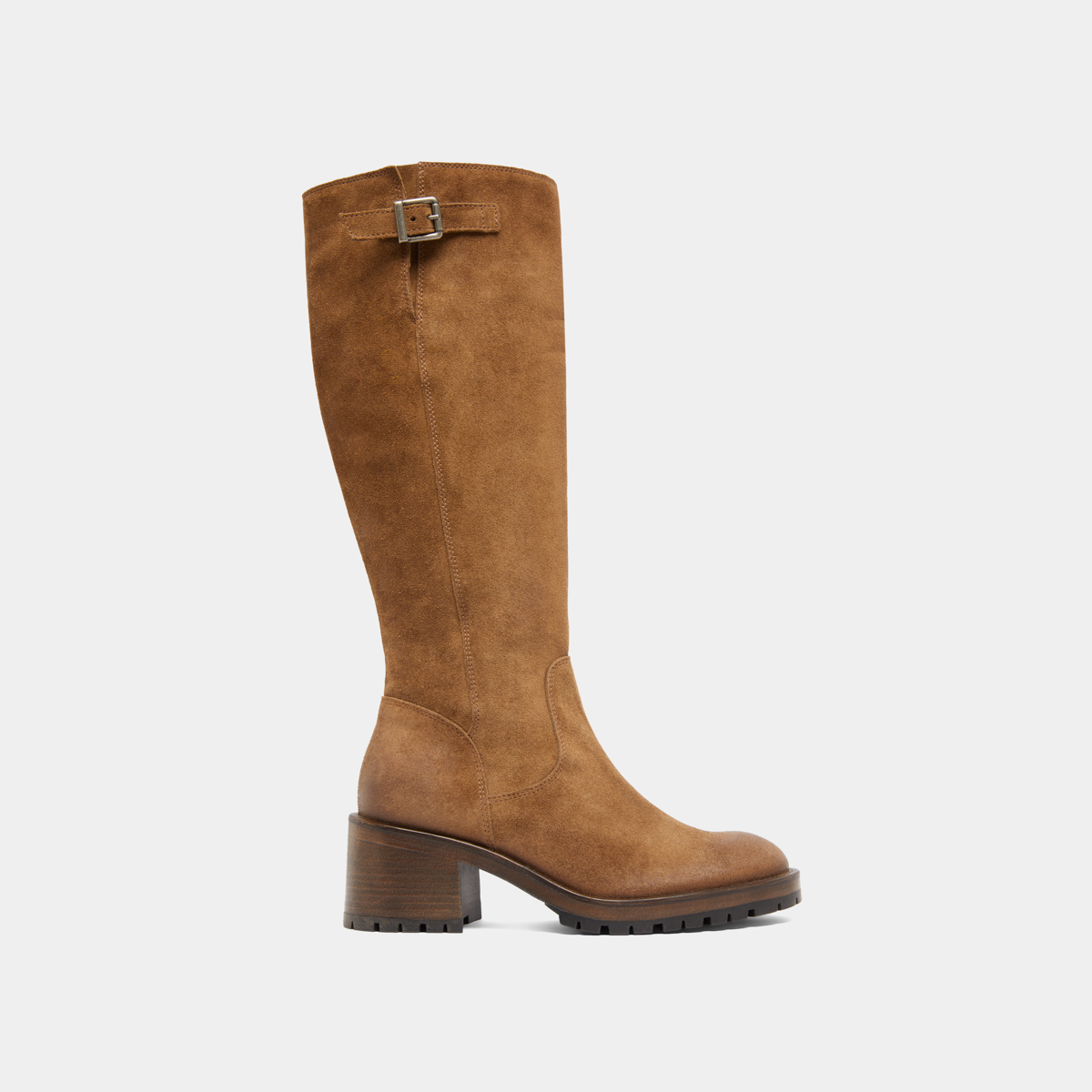 Bottes &agrave; semelles crant&eacute;es in taupe suede | CECILIEN