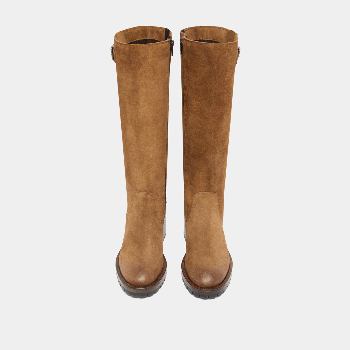 Bottes &agrave; semelles crant&eacute;es in taupe suede | CECILIEN