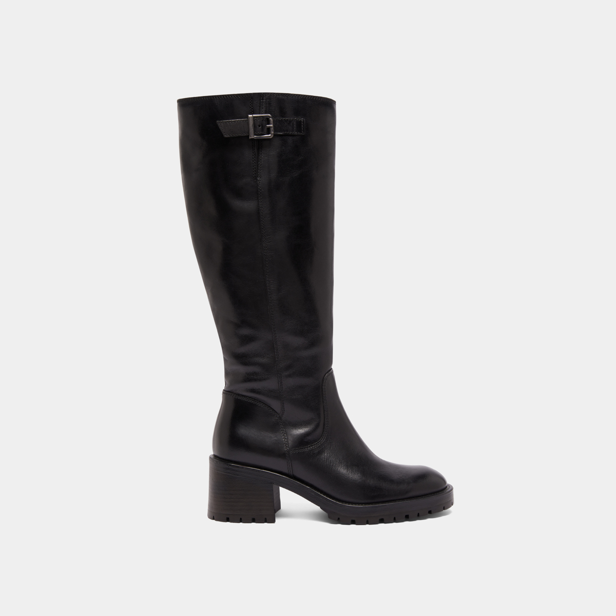 Bottes à semelles crantées in black leather | CECILIEN