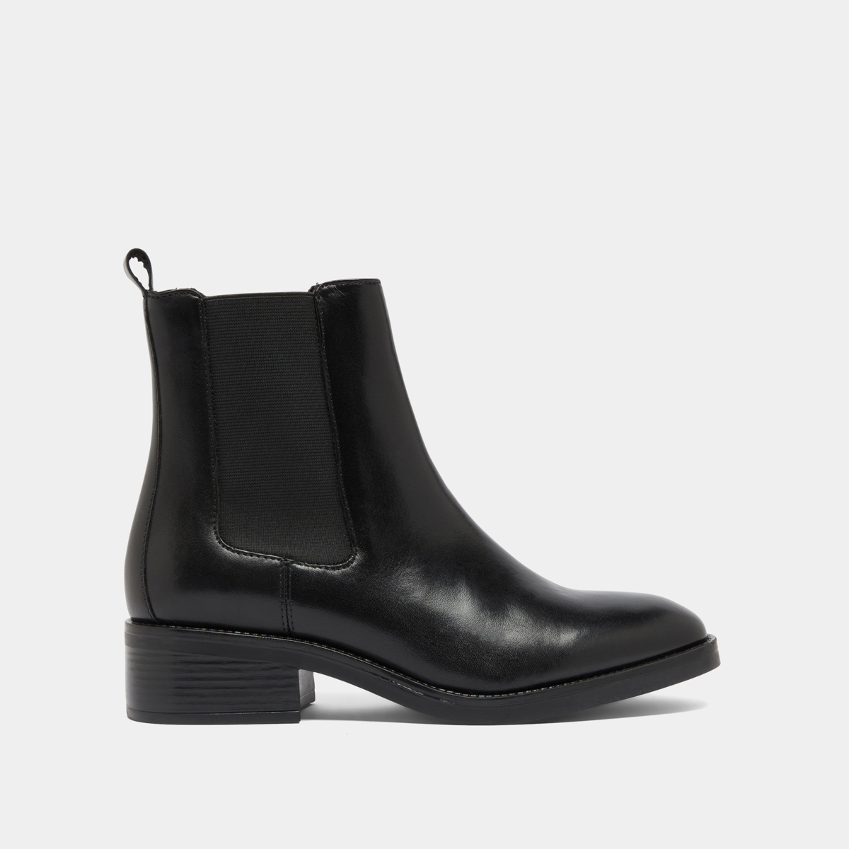 Boots à élastiques in black leather | GABRIELLE
