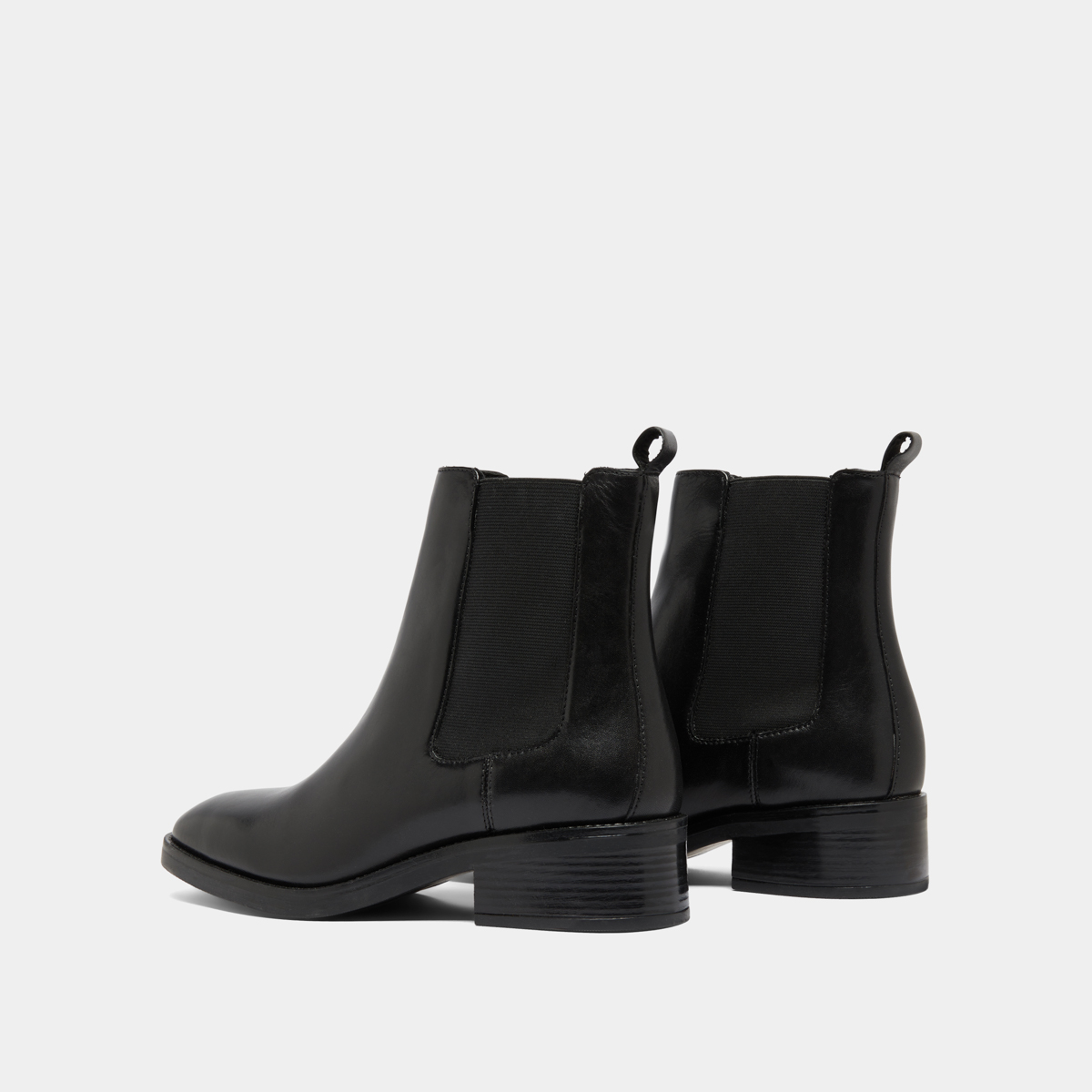 Boots à élastiques in black leather | GABRIELLE