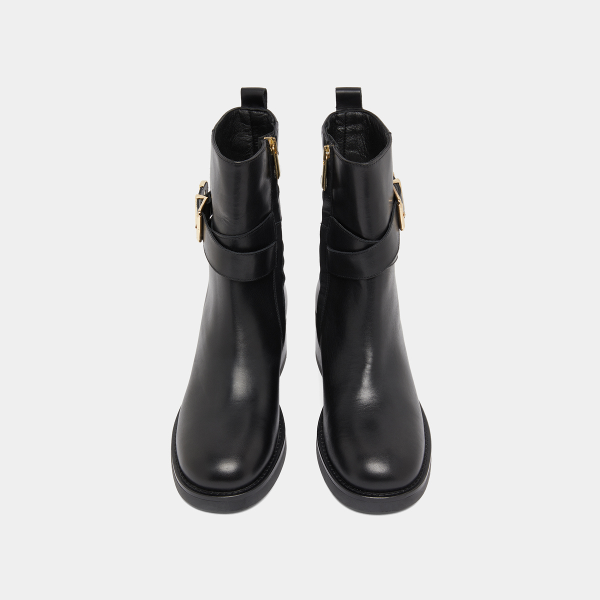 Bottines à boucles in black leather | IMA