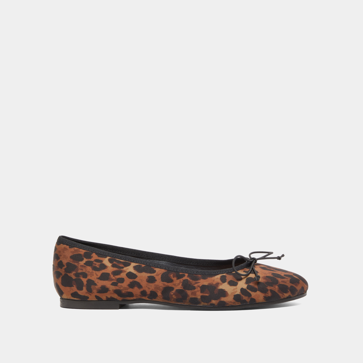 Ballerines à lacets in brown leopard textile | DELFINA