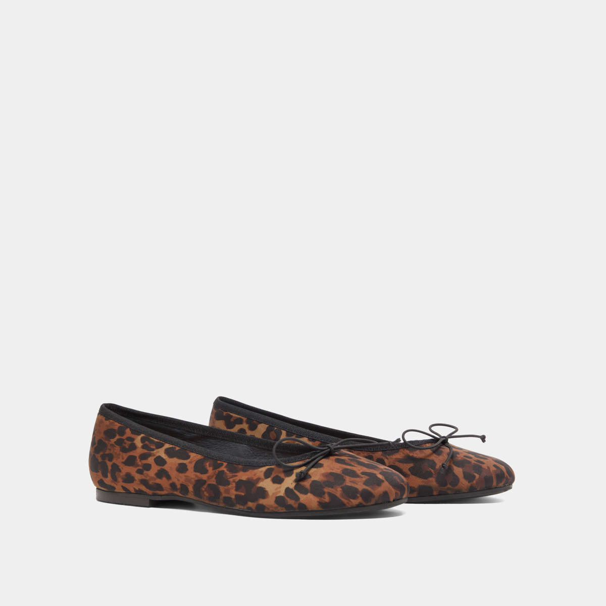 Ballerines à lacets in brown leopard textile | DELFINA