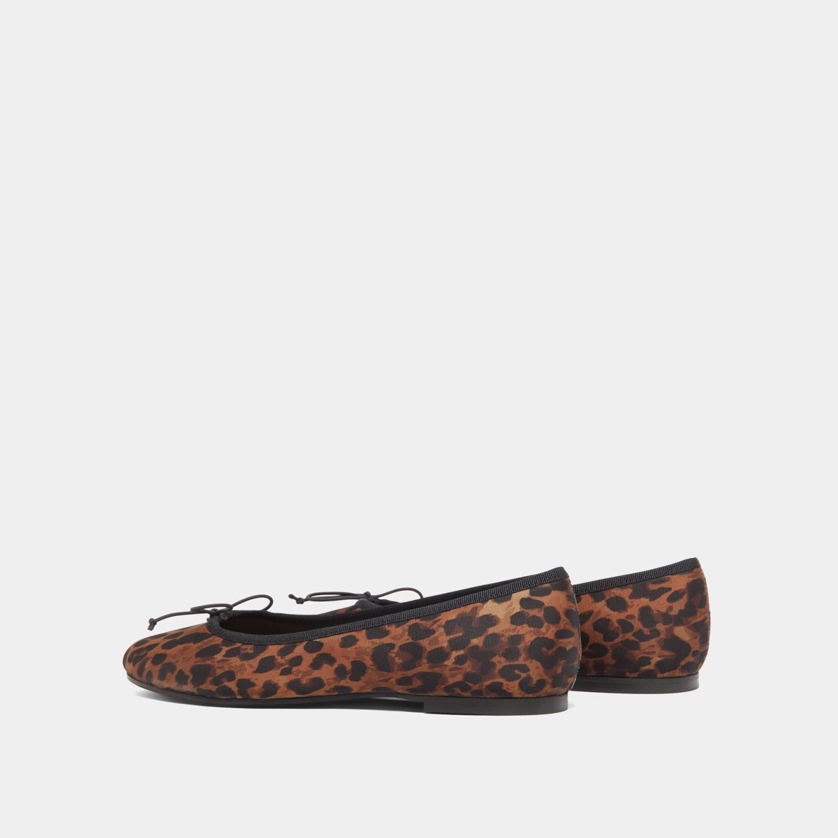 Ballerines à lacets in brown leopard textile | DELFINA