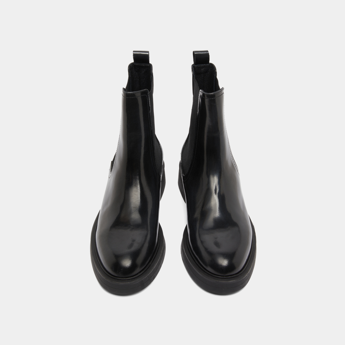 Boots à bouts ronds in grey glazed leather | AGEN