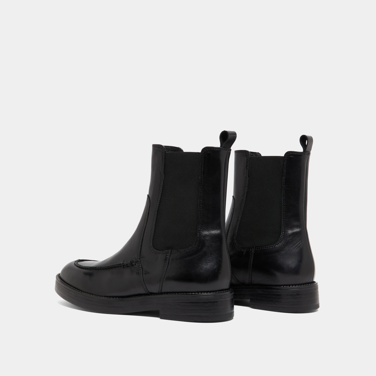 Boots à élastiques larges in black leather | ALLAN