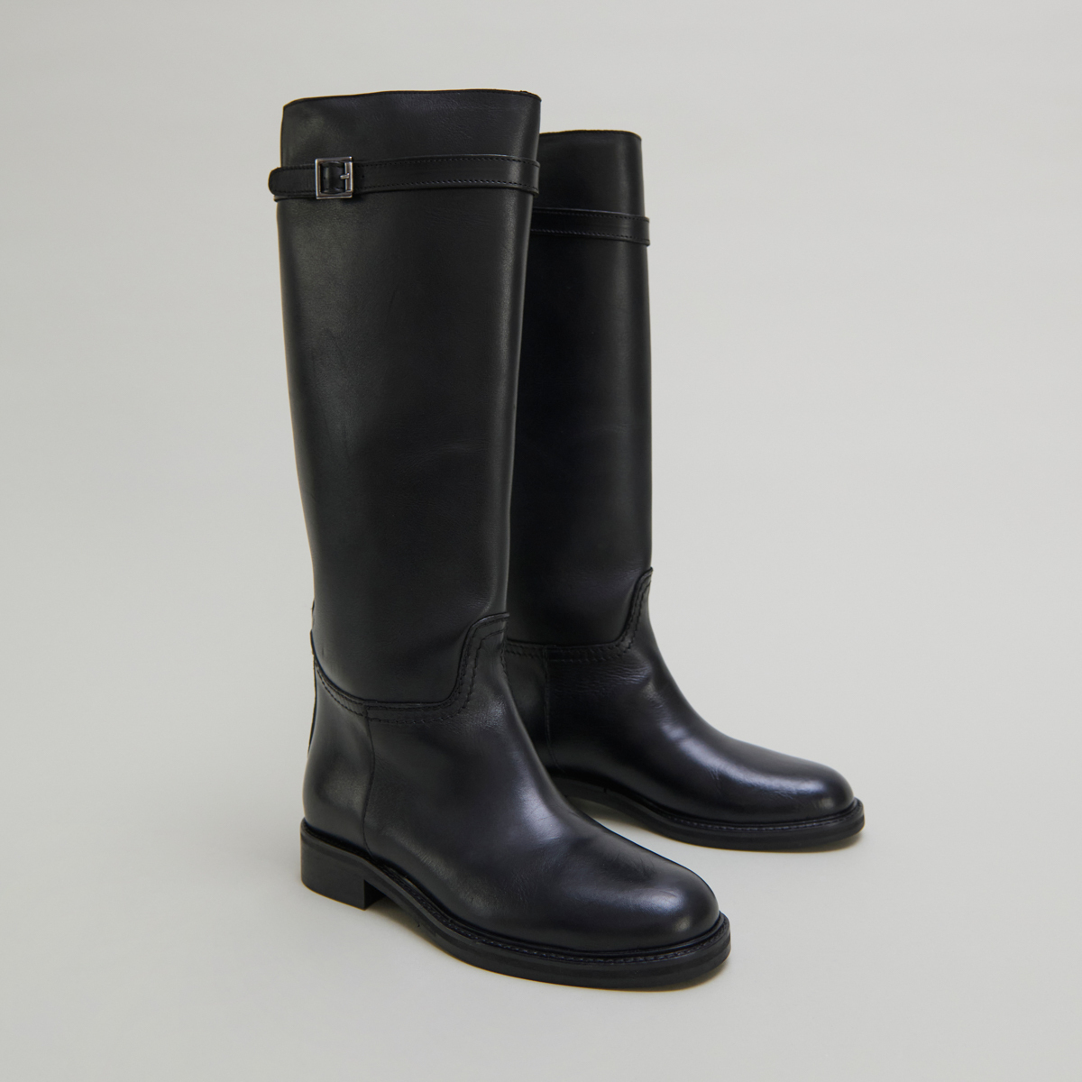 High boots in black leather | ROMANE
