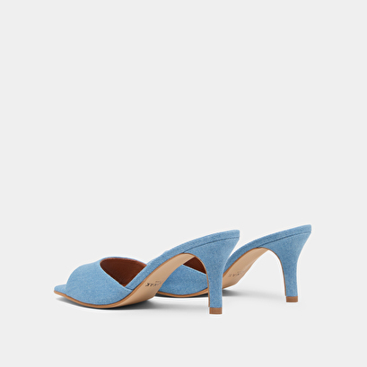 Heeled mules in blue denim | VERTIGO
