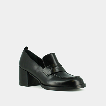 Mocassins college à talons black
