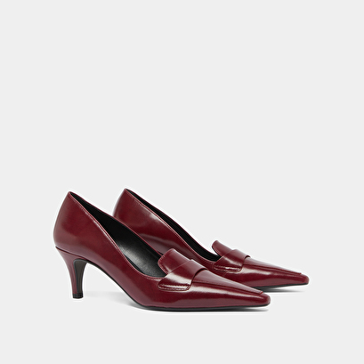 Escarpins &agrave; pattes in burgundy leather | blondie