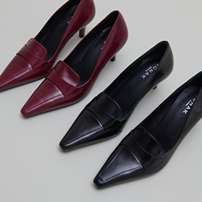 Escarpins &agrave; pattes in burgundy leather | blondie