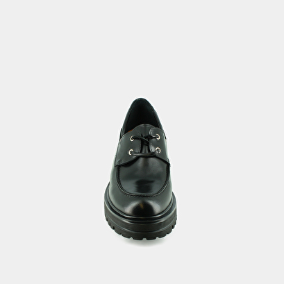 Derbies &agrave; lacets in black leather | angelus