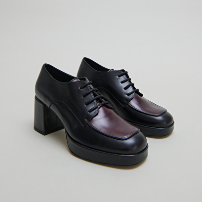 Derbies &agrave; talons in black and burgundy leather | vivaldi