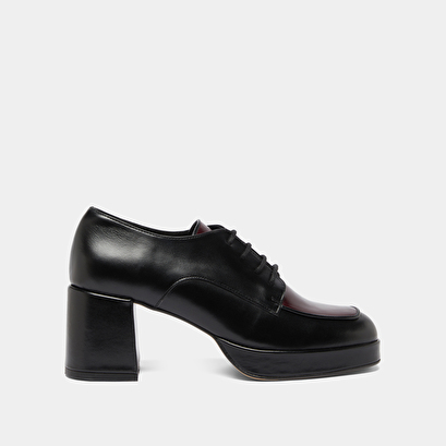 Derbies &agrave; talons in black and burgundy leather | vivaldi