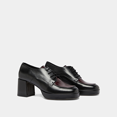 Derbies &agrave; talons in black and burgundy leather | vivaldi