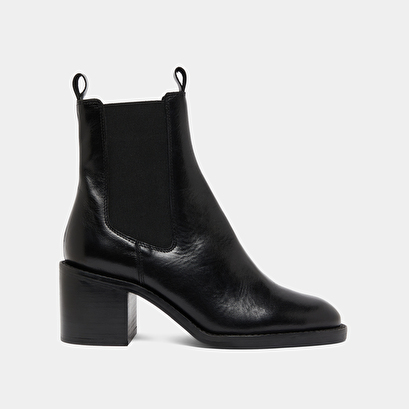 Bottines &agrave; talons et &eacute;lastiques in black leather | bertille