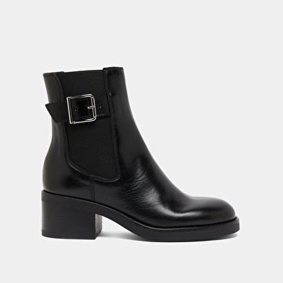 Boots &agrave; &eacute;lastiques et boucles ajustables... in black leather | boulou