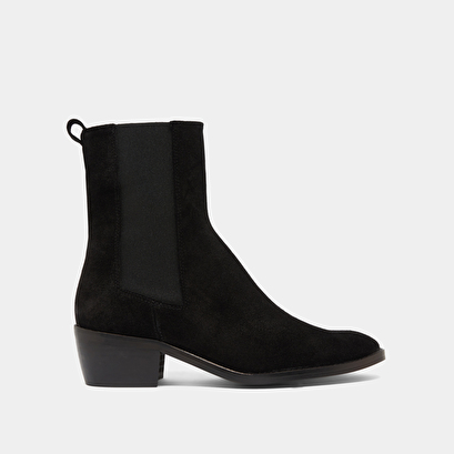 Boots &agrave; &eacute;lastiques in black suede | maeva