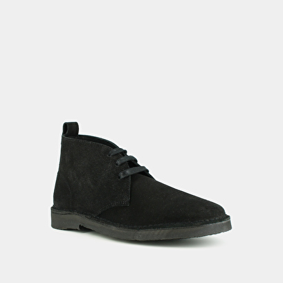 Boots basses &agrave; lacets in black suede | maxime