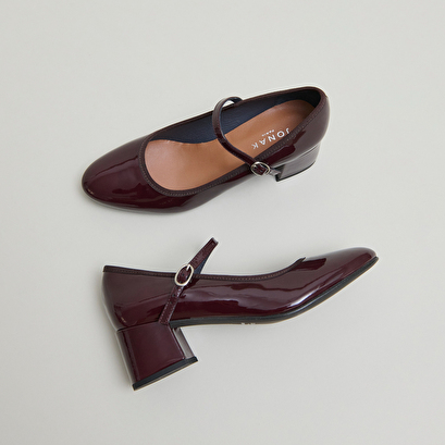 Mary jane with heels in burgundy patent | dalmatie