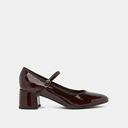 Mary jane with heels in burgundy patent | dalmatie