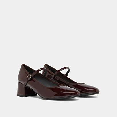 Mary jane with heels in burgundy patent | dalmatie