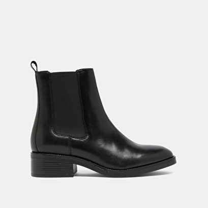 Boots &agrave; &eacute;lastiques in black leather | gabrielle